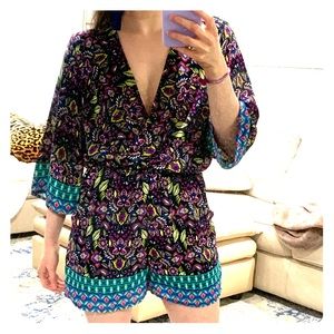 Floral Faux Wrap Romper